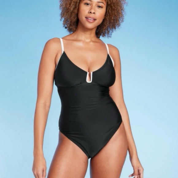 Women's U-Wire One Piece Swimsuit - Shade & Shore Black Large 12-14 - Picture 3 of 5